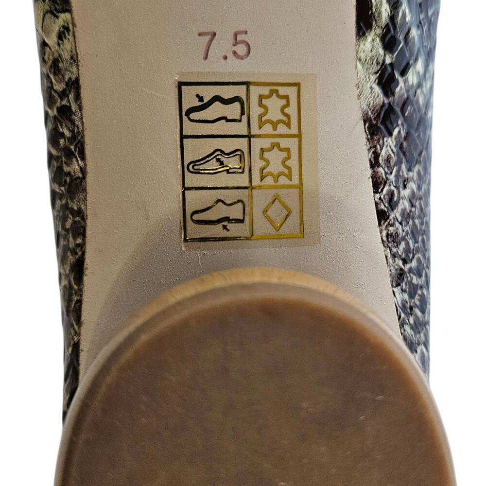 JEFFREY CAMPBELL Women's 7.5 Viona Shoes Pointed Toe Slip On Leather Snake Print - Picture 9 of 10